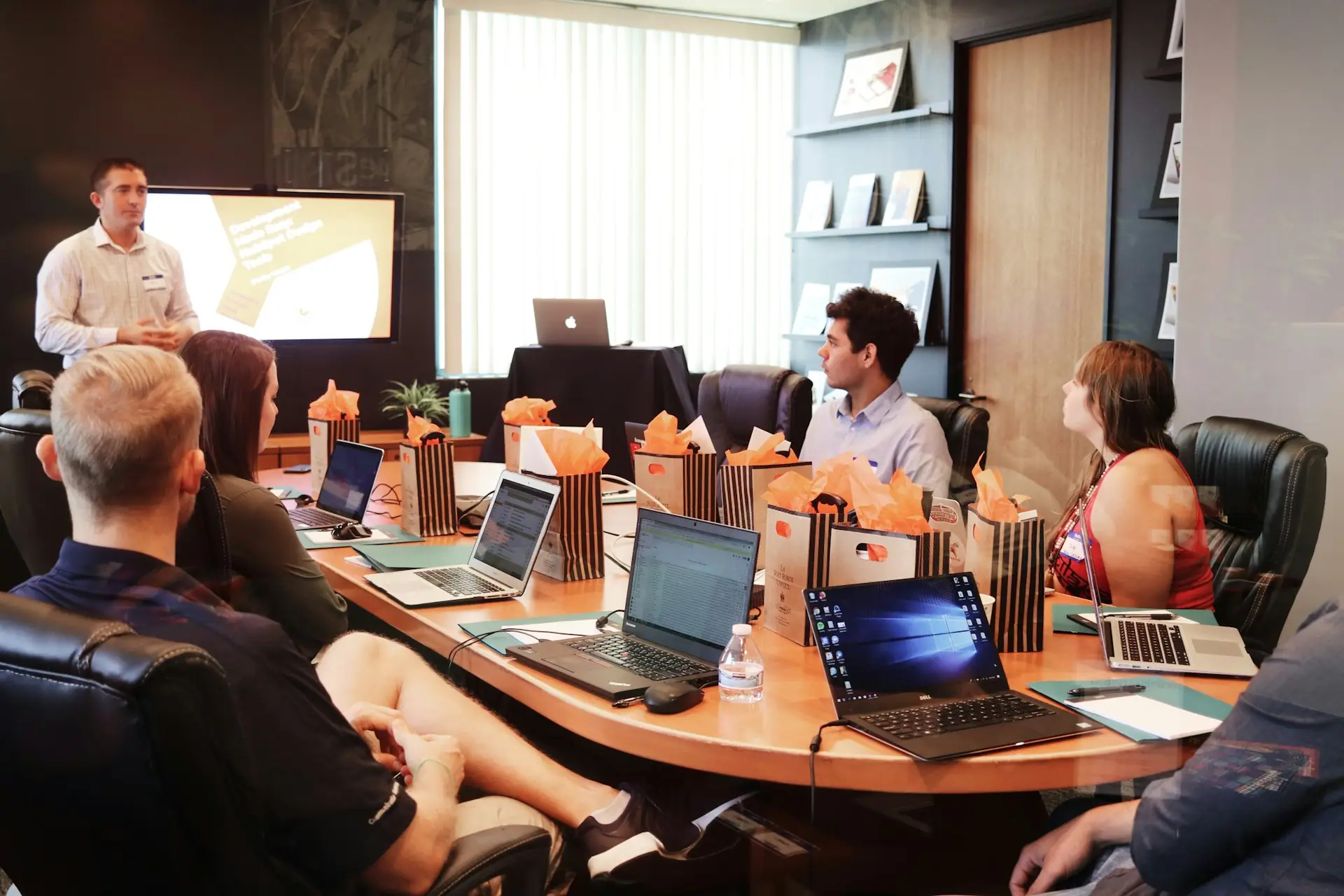 Training workshop on laptops
